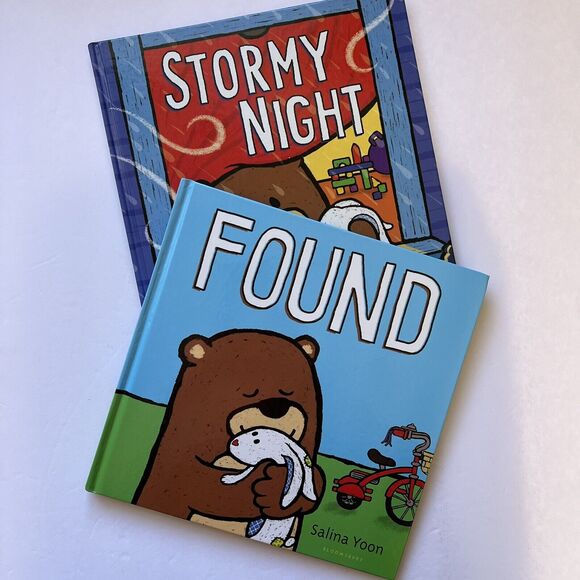 Set of 2 Childrens Books Hardcover Stormy Night and Found by Salina Yoon - Picture 1 of 9